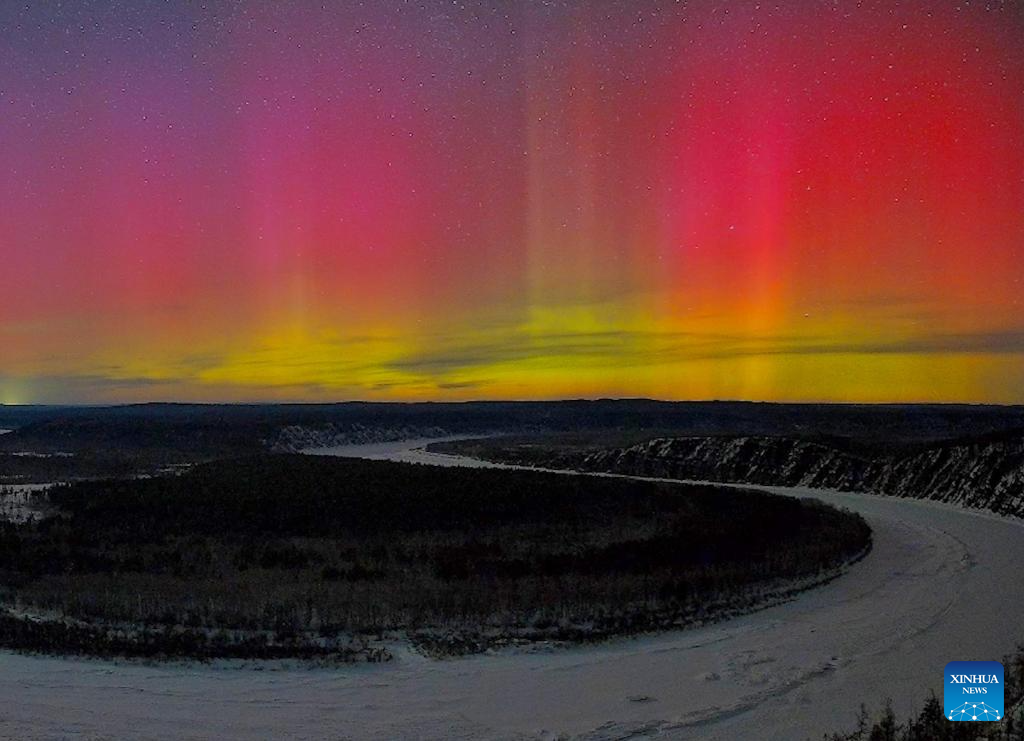 Auroras boreais dão espetáculo nos céus de Heilongjiang, no nordeste da China