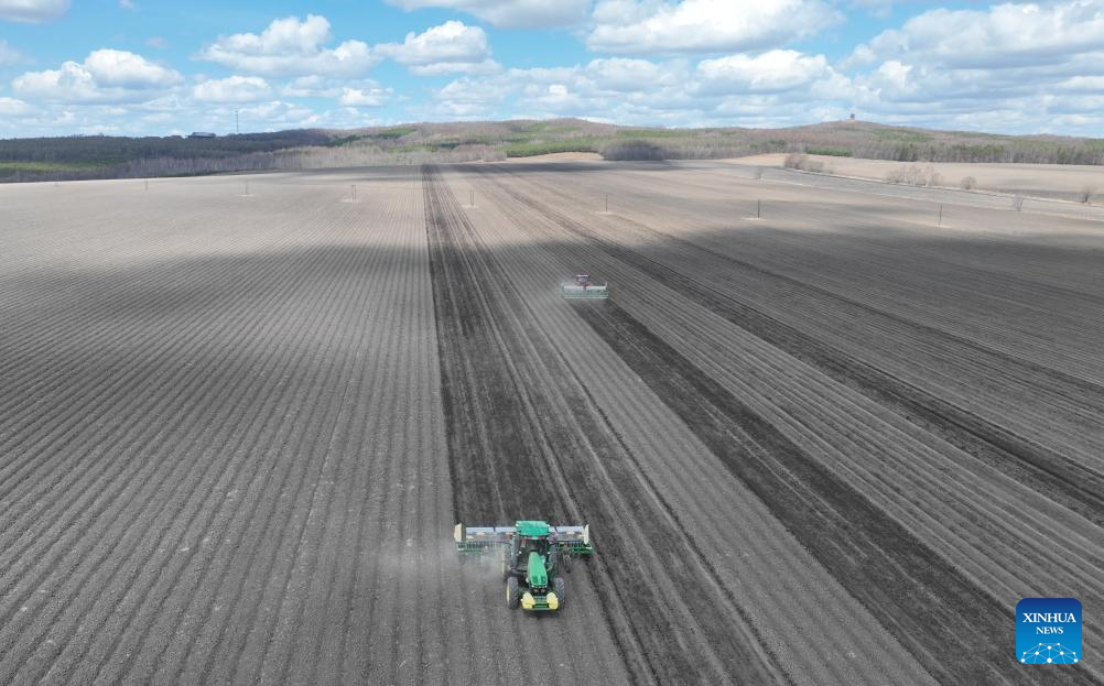 Agricultores aceleram trabalho nas lavouras em Heilongjiang, no nordeste da China